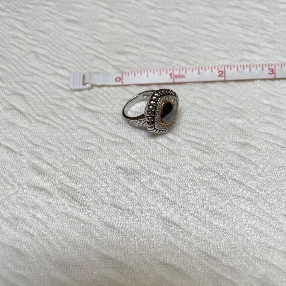 Sterling Silver and Square Topaz Ring (6) - Picture 3 of 3